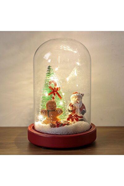 OEM Cupola Decorativa de Craciun cu Mos Craciun Om de Turta Dulce & LED Ø12x20cm