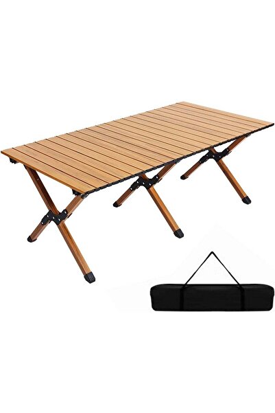 Türkiye Portable Picnic Camping Table 120×60×45 CM Foldable Steel Slat Top, S...