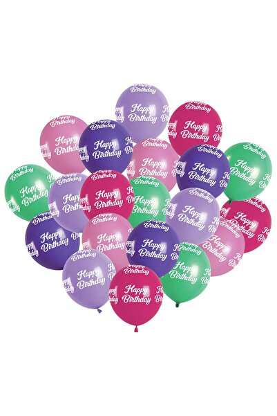 OEM Colorful Party Balloons "Happy Birthday" Girl 23cm - 20pcs
