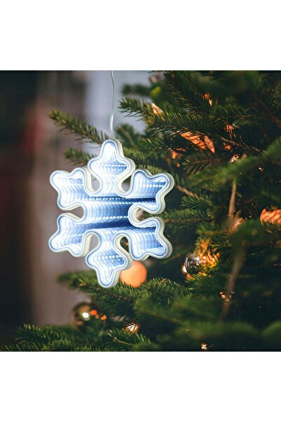 OEM Decoratiune de Craciun Oglinda Fulg cu Efect Infinit LED 14,5x14,5cm