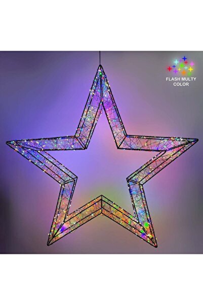 OEM Διακοσμητικό Μεταλλικό Αστέρι Flash 500 LED 36x6x36cm - Πολύχρωμο Φωτιστικό