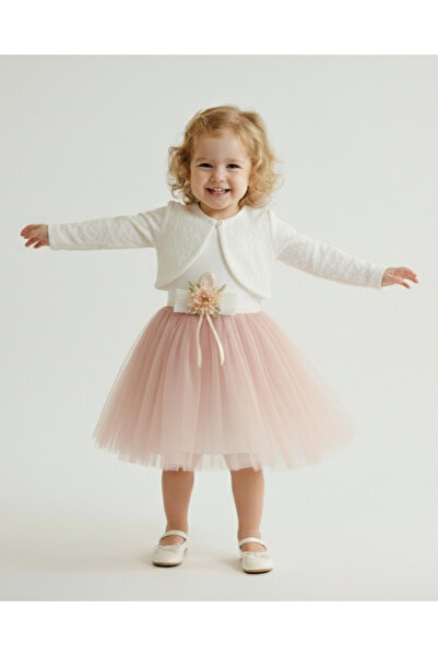 s.t. sebat tekstil Rochie Tutu cu Motiv Floral și Bolero pentru Fetițe