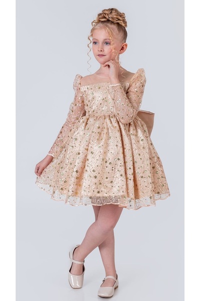 s.t. sebat tekstil Rochie de seara pentru fete cu panglica mare la spate