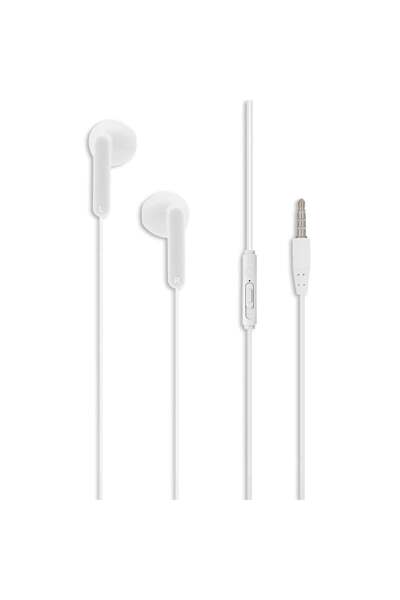 OEM Casti Audio Handsfree Albe cu Microfon & Reglare Volum I-JMB