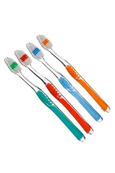 OEM 3-Color Medium Hardness Toothbrushes for Adults - 4pcs