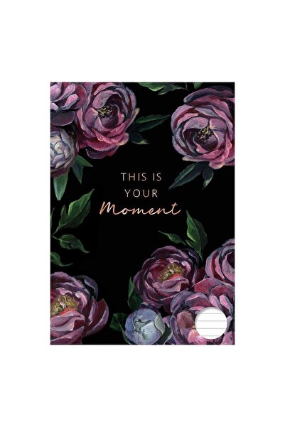 OEM Caiet Studentesc A4 Dictando Coperta Neagra cu Flori Roz - 60F