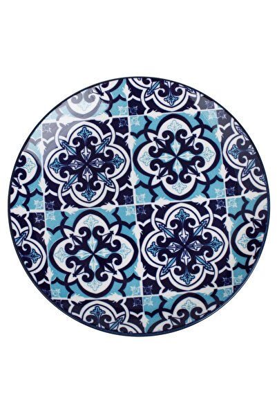 OEM Blue Aztec Pattern Flat Plate Ø19cm