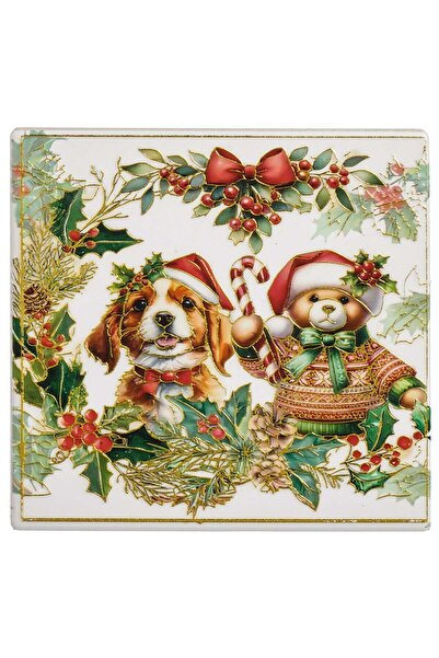 OEM Ceramic Christmas Cup Holder Puppy Teddy Bear 11x11cm