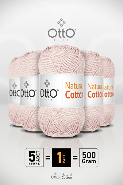 Otto قطن طبيعي - بودرا - عبوة من 5 قطع - 2 مم/100 جرام/200 متر - خيط قطني للا...