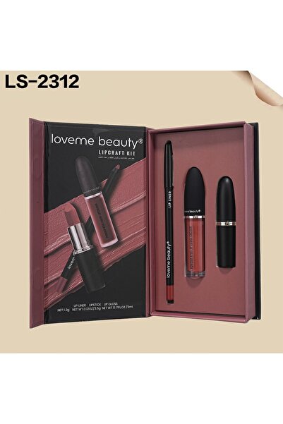 LOVEME BEAUTY The complete lip makeup set includes a lip liner, matte lipstic...