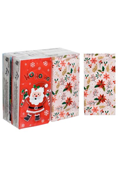 OEM 2-Ply Nasal Tissues Santa Claus Mistletoe Snowman Pattern - 4pcs