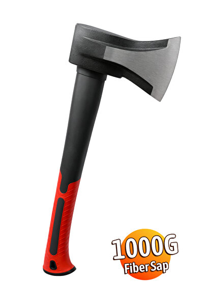 Badem10 Fiber Saplı Profesyonel Balta (1000 gr) Kamp Hobi Odun Kesme Ayırma B...