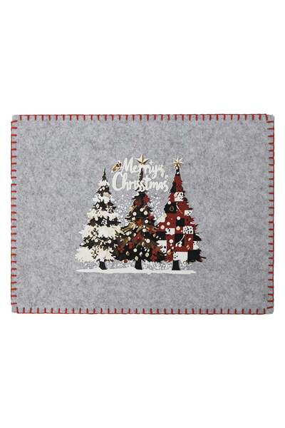 OEM Grey Felt Plate Holder with Fir Tree Pattern 40x30cm