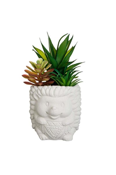 OEM Ghiveci Decorativ Arici cu Plante Artificiale Ø9x20cm