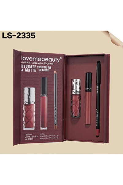 LOVEME BEAUTY The complete lip makeup set includes a lip liner, matte lipstic...