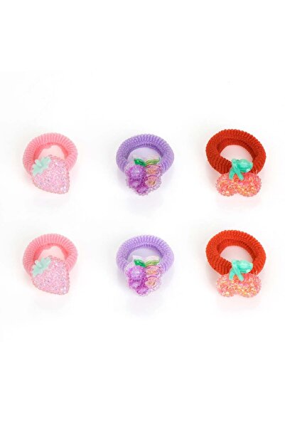 OEM Set Elastice Par Frotte Roz Lila Rosii Fructe pentru Copii - 6buc