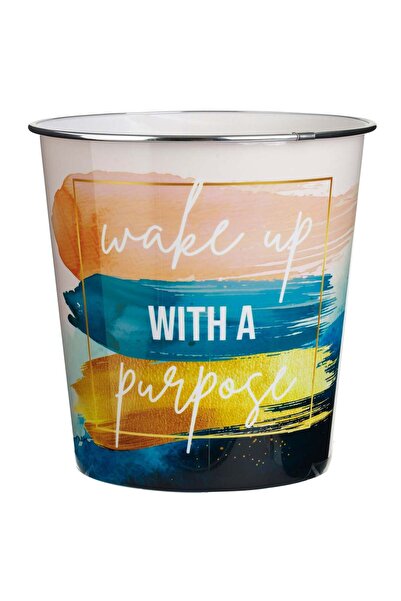 OEM Colorful Plastic Waste Bin with Message for Office Ø22x22cm - 5.7L