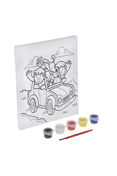 OEM Πίνακας σε καμβά με χρώματα και πινέλο Car 15x20cm