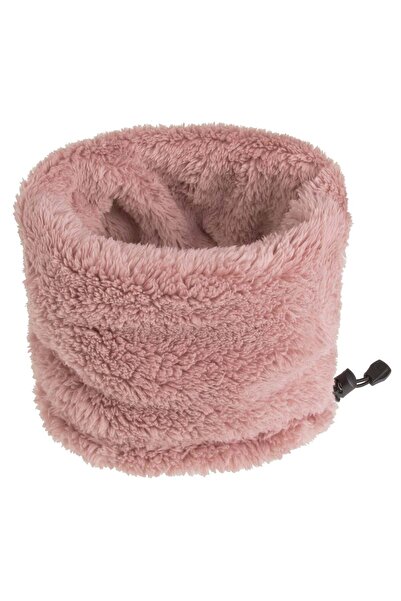 OEM Women's Dark Nude Pink Fleece Circular Scarf with Drawstring