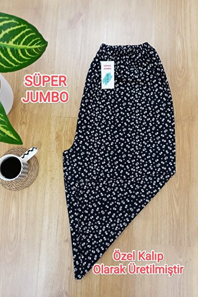 VİP BERA TEKSTİL Kadın Çiçek Desenli Süper Jumbo Beden Yumuşacık Penye Bermud...