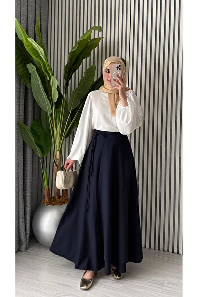 Molly Nelly Kadın Yandan Bağlamalı Dökümlü Mevsimlik İnce Yandan Bağlamalı Etek