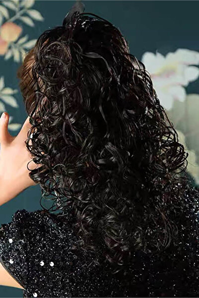 TAKIŞTIR Siyah Renk Kıvırcık At Kuyruğu