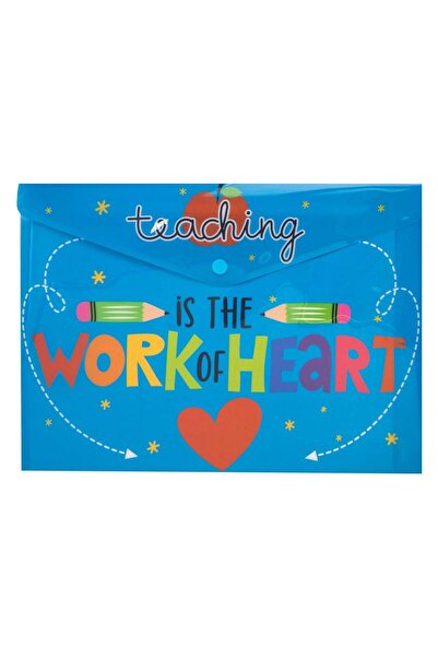 OEM Blue Folder with Staple & Message "Teaching is the work of heart" 33x24cm