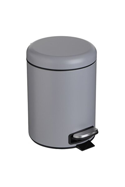 OEM Matt Grey Metal Bathroom Waste Bin 5L