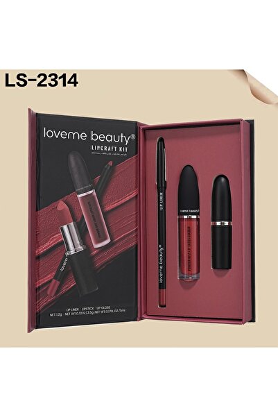 LOVEME BEAUTY The complete lip makeup set includes a lip liner, matte lipstic...