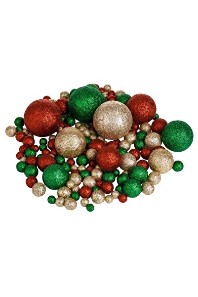 OEM Διακοσμητικές Χριστουγεννιάτικες Μπάλες Αφρού Πράσινες Κόκκινες Σαμπανί μ...
