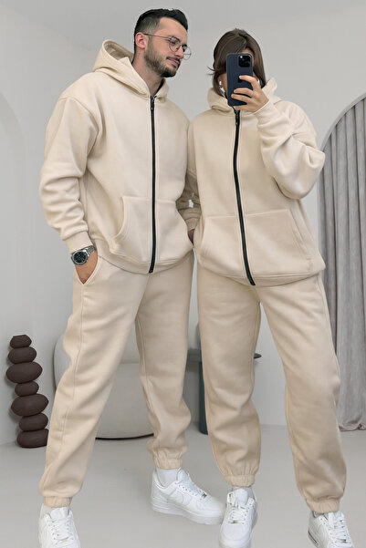 YAKAMEL Çiftlere Özel Basic Oversize Kapşonlu Eşofman Takımı