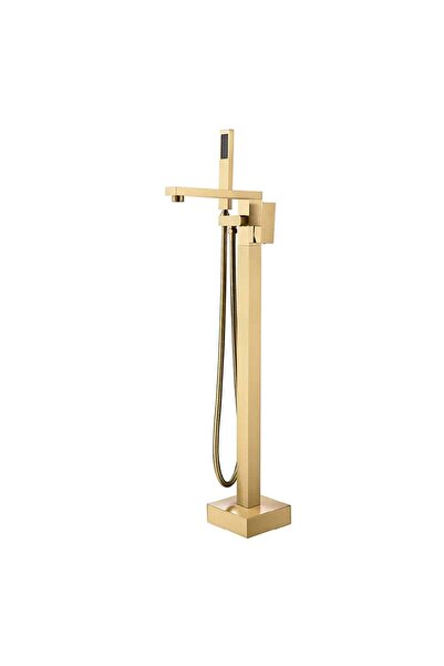 OEM Freestanding Bathtub Faucet, Nora, Square Frame, Brushed Gold Finish