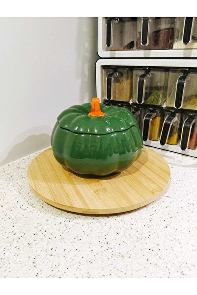 PEKPLUS Decorative Medium Size Green Jar Pumpkin Presentation Container Sugar...
