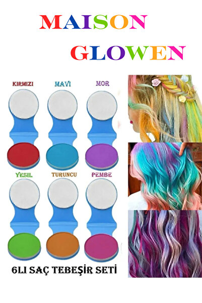 MAISON GLOWEN 6lı Saç Tebeşiri Saç Boyama Seti