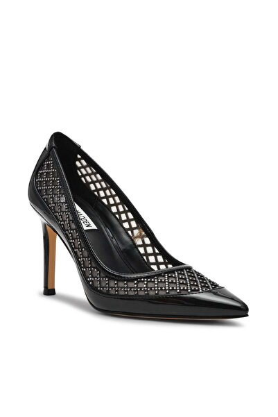 Steve Madden Womens Saxxon Blk Patent Sandals