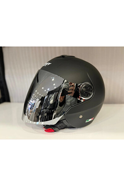 Sway KASK SW 715 Matt Black (Aynalı Vizör)
