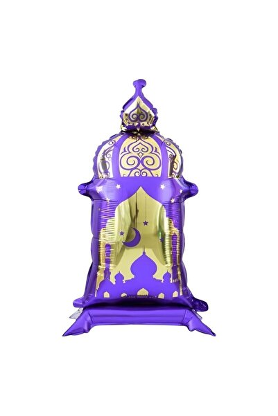 parti sürprizi بالون من رقائق الألمنيوم على شكل فانوس أرجواني للترحيب برمضان،...