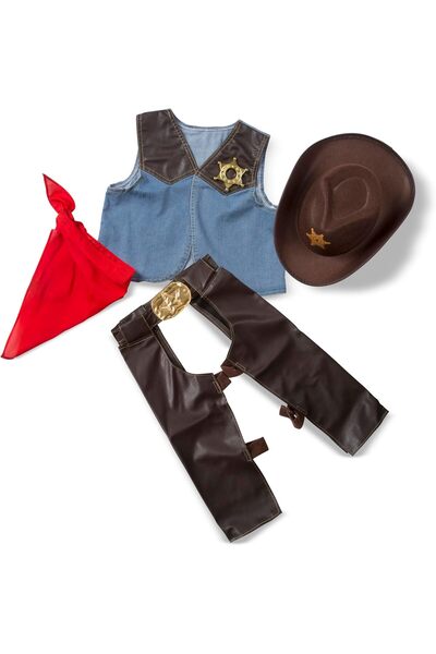 Melissa & Doug Cowboy Costume Dress Up Cowboy Costume for Kids Cosplay Party ...