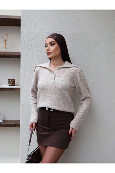 ESRAHELVACI Polo Collar Buttoned Knitwear Sweater