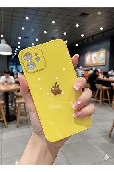 TECNOTREND İPhone 12 Uyumlu LOGOLU Glass Arkası Cam Şık Tasarım Sert KAMERA K...