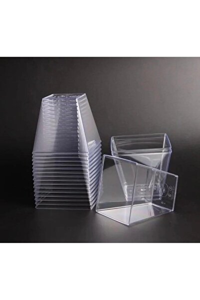 PASTA ADAM PARTİ VE PASTA MALZEMELERİ Kristal 20'li Sunumluk Prizma Kase Kapa...