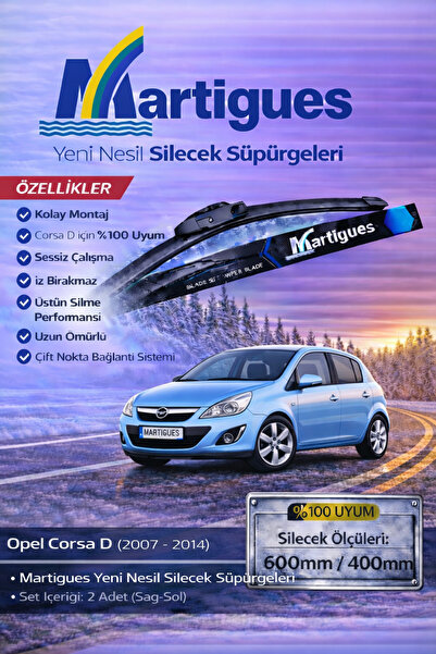 MARTIGUES Opel Corsa D Silecek 2007 2014 Silecek Takımı Araca Özel