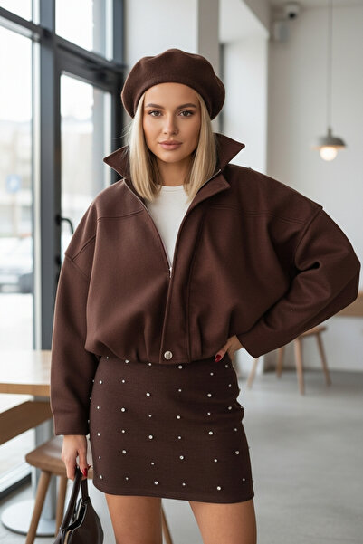 MODA Brown Skirt Jacket Set