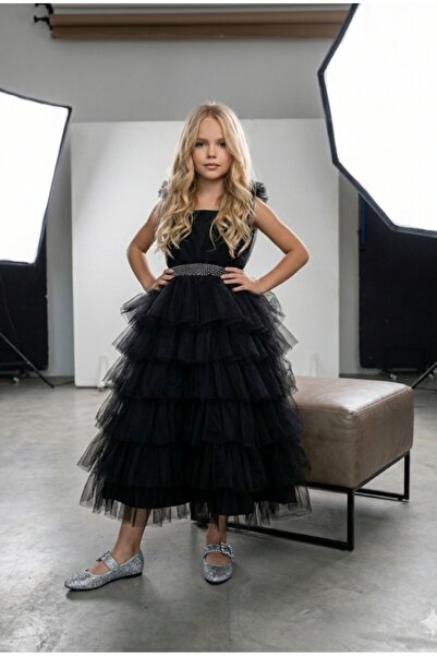 kent of kıds Girl's Strap Lined Zipper Closure Stoned Belt Elastic Sides Laye...