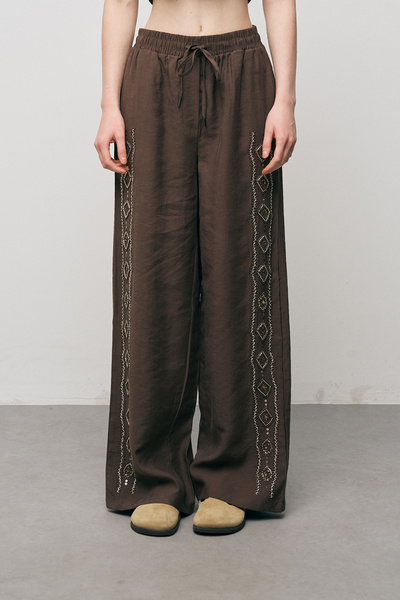 Orfeo Negro Women's Ethnic Sparkle Embroidery and Sequined Luxury Liyosel Pal...