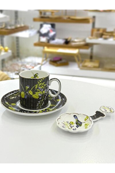 Mikasa Moor KAREN GRİ TEK KİŞİLİK TÜRK KAHVESİ FİNCANI VE LOKUMLUK 3 PARÇA