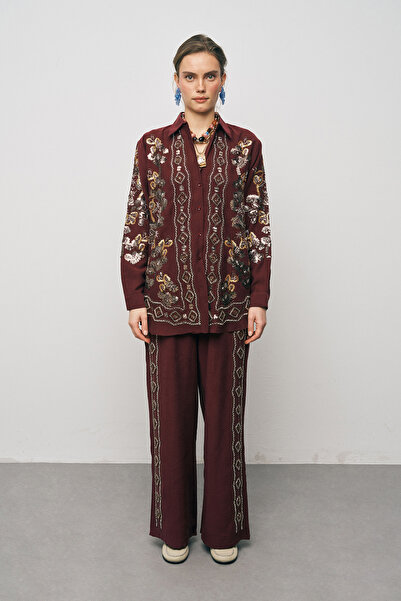 Orfeo Negro Women's Ethnic Sparkle Sequin and Bead Embroidered Luxury Lyocell...