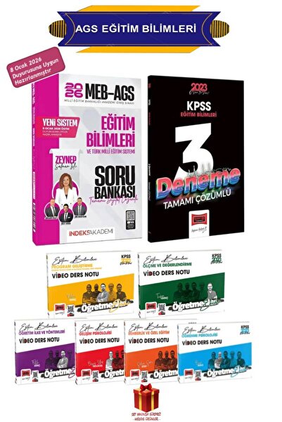 İndeks Akademi 2026 MEB AGS Eğitim Bilimleri Soru Bankası+Eğitim Bilimleri De...