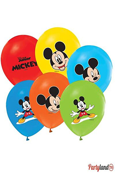 PartylandTR 8 Adet Miki Mouse Temalı Baskılı Balon