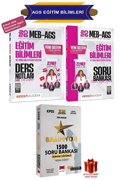 İndeks Akademi 2026 MEB AGS Eğitim Bilimleri Ders Notları+Eğitim Bilimleri So...